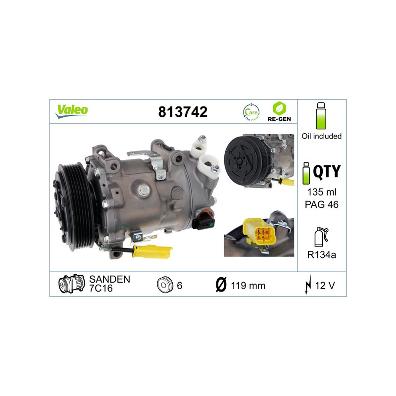 Compresseur De Clim Pour Peugeot 308 3008 5008 Partner Citroën Berlingo C4 I