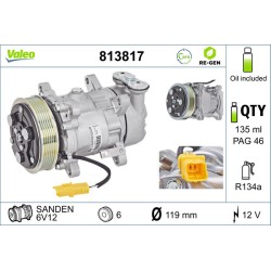 Compresseur De Clim Pour Peugeot Fiat Citroën C2 C3 6453-QG 9671456680 6453-XK