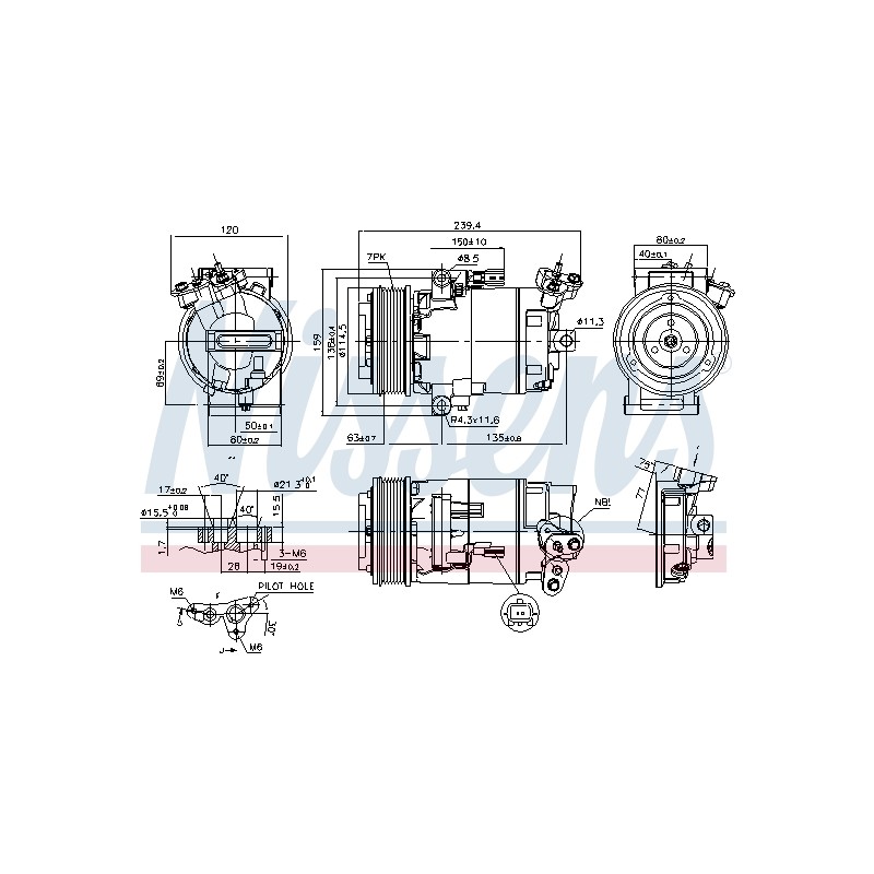 Compresseur De Clim Pour Renault Grand Scénic II Megane Nissan Qashqai +2 I Van
