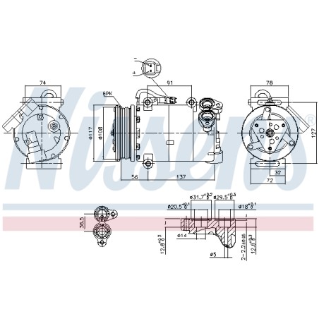 Compresseur De Clim Pour Ford C-Max II Focus III Galaxy Grand Kuga I Mondeo IV