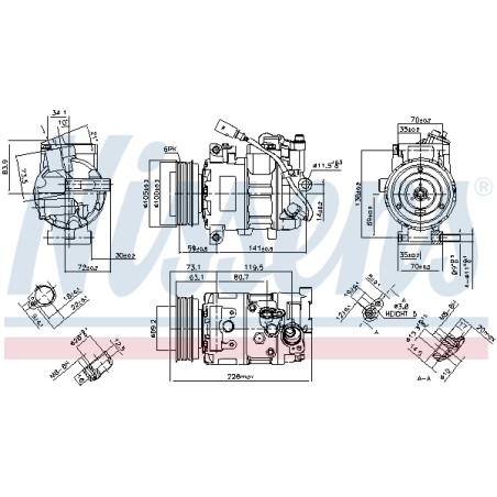 Compresseur De Clim Pour VW California T5 Multivan V Transporter 7E0820803E