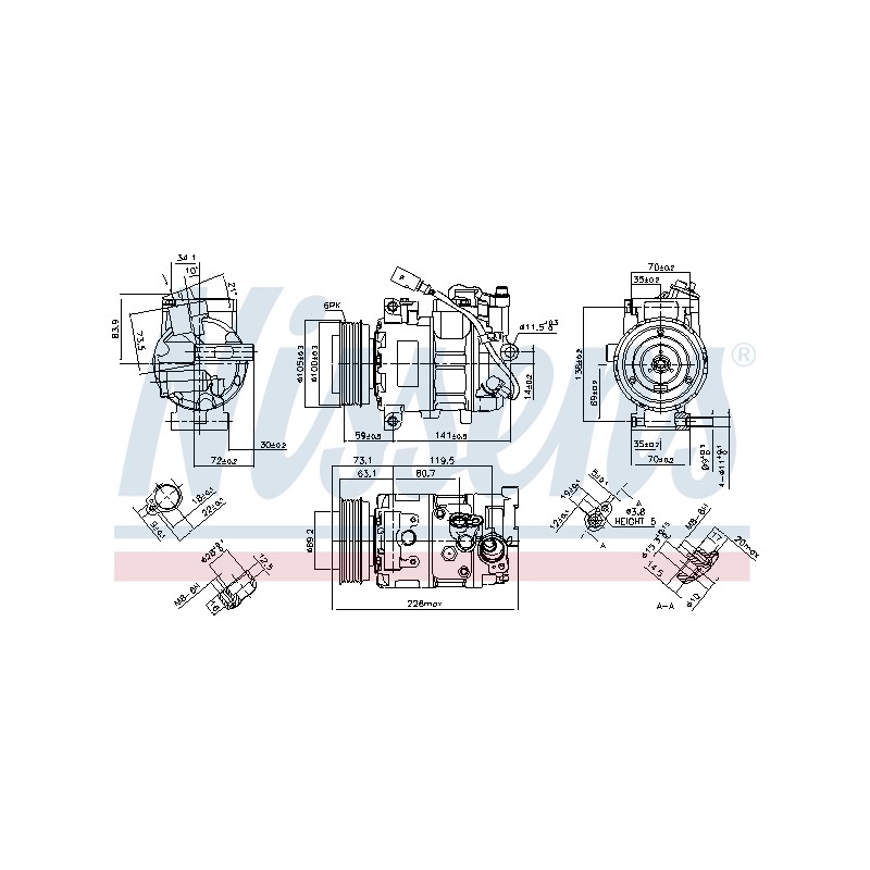 Compresseur De Clim Pour VW California T5 Multivan V Transporter 7E0820803E