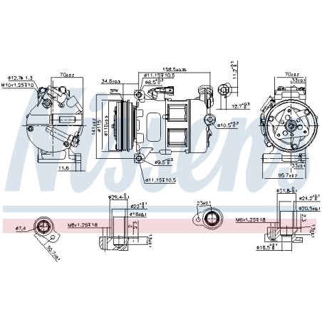 Compresseur De Clim Pour Volvo S60 II S80 V60 I V70 III XC60 Van XC70 36002104