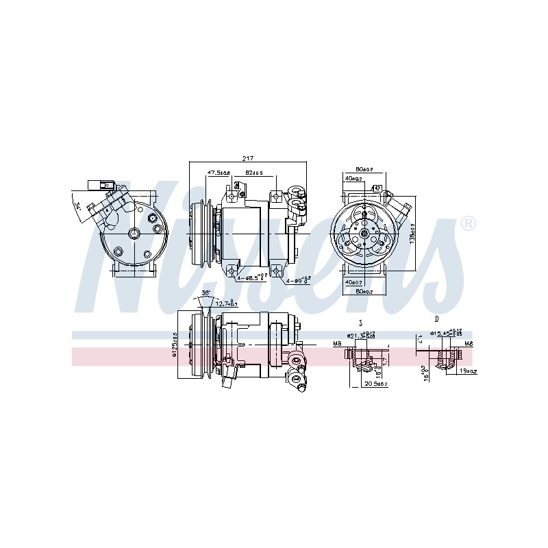 Compresseur De Clim Pour Mitsubishi L200/Triton Pajero Sport II MN123626