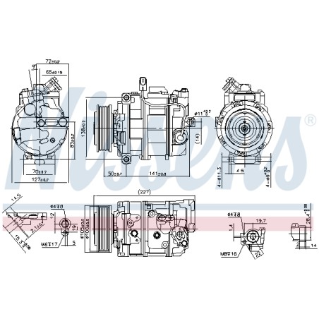 Compresseur De Clim Pour VW Amarok California T5 T6 Multivan V VI 7E0820803D