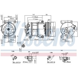 Compresseur De Clim Pour Fiat 500L Punto Tipo 51883102 52003012