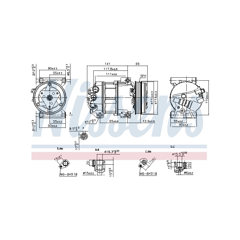 Compresseur De Clim Pour Fiat 500L Punto Tipo 51883102 52003012