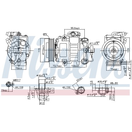 Compresseur De Clim Pour VW Audi Seat Skoda 6Q0820803H 6Q0820803HX 6Q0820803J