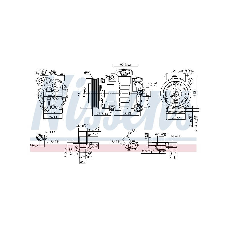 Compresseur De Clim Pour VW Audi Seat Skoda 6Q0820803H 6Q0820803HX 6Q0820803J