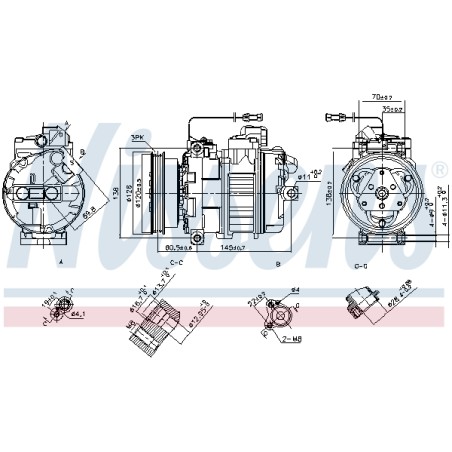 Compresseur De Clim Pour VW Passat Audi Skoda 3BD260805A 8D0260805B 8D0260805J
