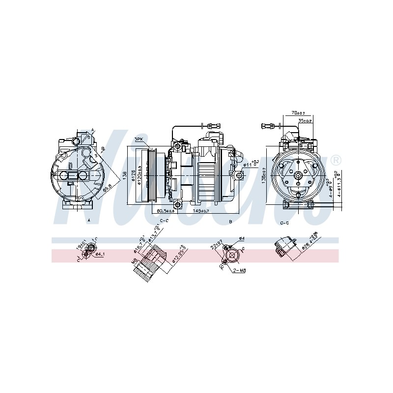 Compresseur De Clim Pour VW Passat Audi Skoda 3BD260805A 8D0260805B 8D0260805J