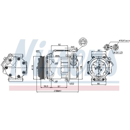 Compresseur De Clim Pour Peugeot 206 Fiat Citroën Lancia 6453CL 6453JF 6453KT