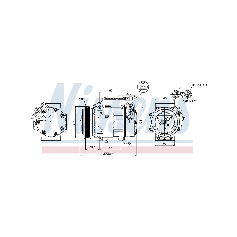 Compresseur De Clim Pour Peugeot 206 Fiat Citroën Lancia 6453CL 6453JF 6453KT
