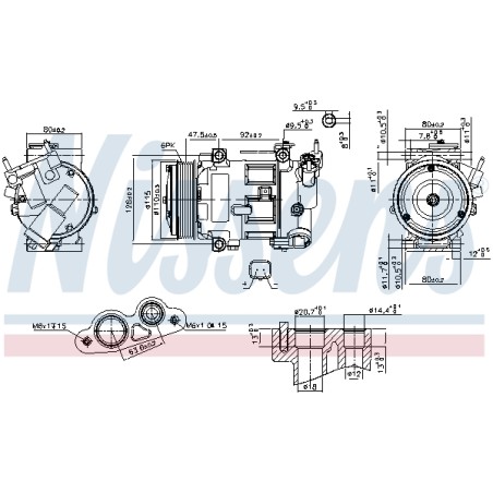 Compresseur De Clim Pour Peugeot Citroën DS 1608325980 9672247080 9822184980