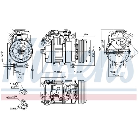 Compresseur De Clim Pour BMW Série 1 E81 E82 E87 E88 3 E90 E91 E92 4471908466