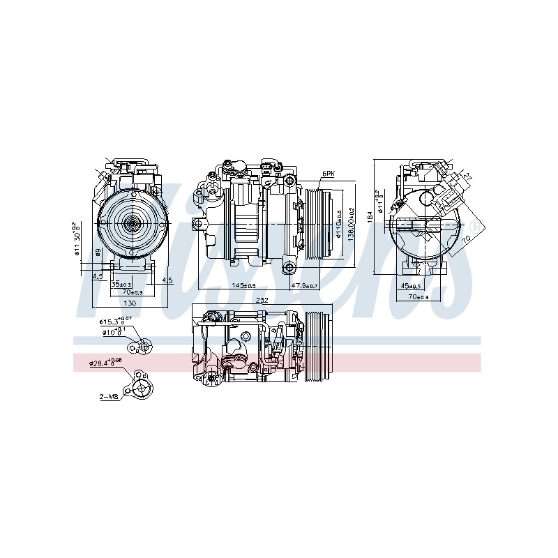Compresseur De Clim Pour BMW Série 1 E81 E82 E87 E88 3 E90 E91 E92 4471908466