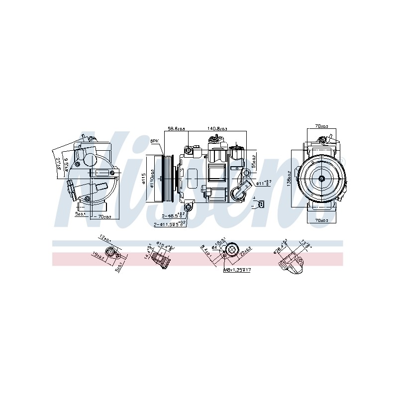 Compresseur De Clim Pour VW Audi Seat Skoda 1K0820803E 1K0.820.803F 1K0.820.803H