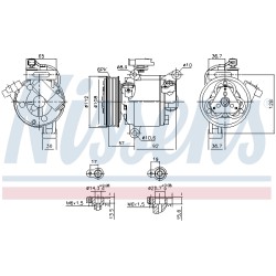 Compresseur De Clim Pour Peugeot 108 Toyota Aygo Citroën C1 II 1.2 1.2 VTi 82