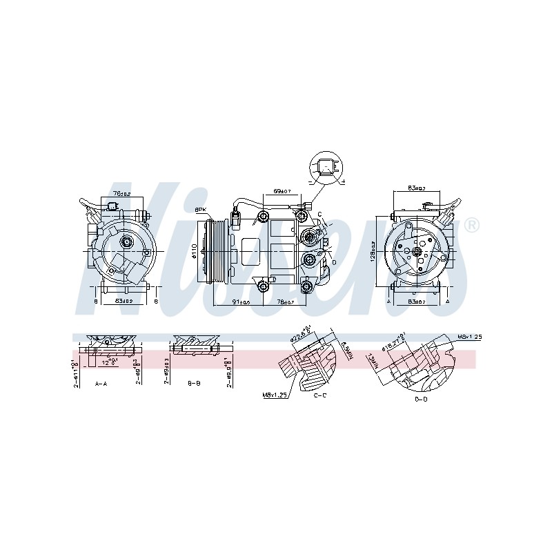 Compresseur De Clim Pour Ford B-Max Ecosport Fiesta VI Focus III AV1119D629BB