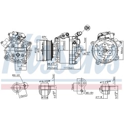 Compresseur De Clim Pour Peugeot Citroën Mitsubishi 648784 1607966980 7813A330