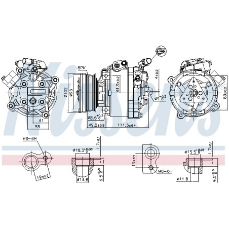Compresseur De Clim Pour Peugeot Citroën Mitsubishi 648784 1607966980 7813A330
