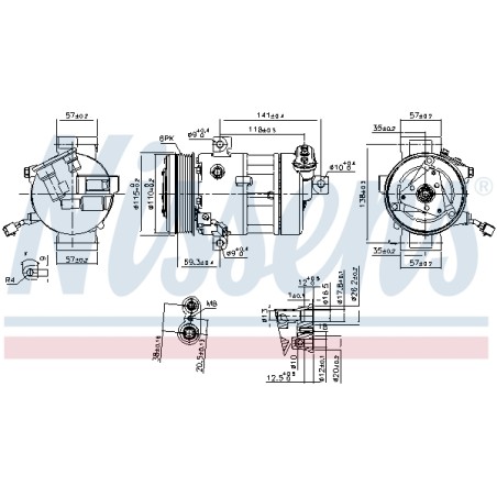 Compresseur De Clim Pour Fiat 500L Bravo II Tipo Lancia Delta III
