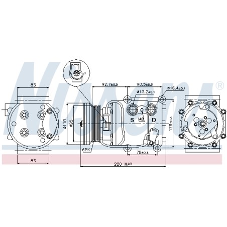 Compresseur De Clim Pour Ford Cougar Fiesta IV V Focus Tourneo Transit Mazda 2