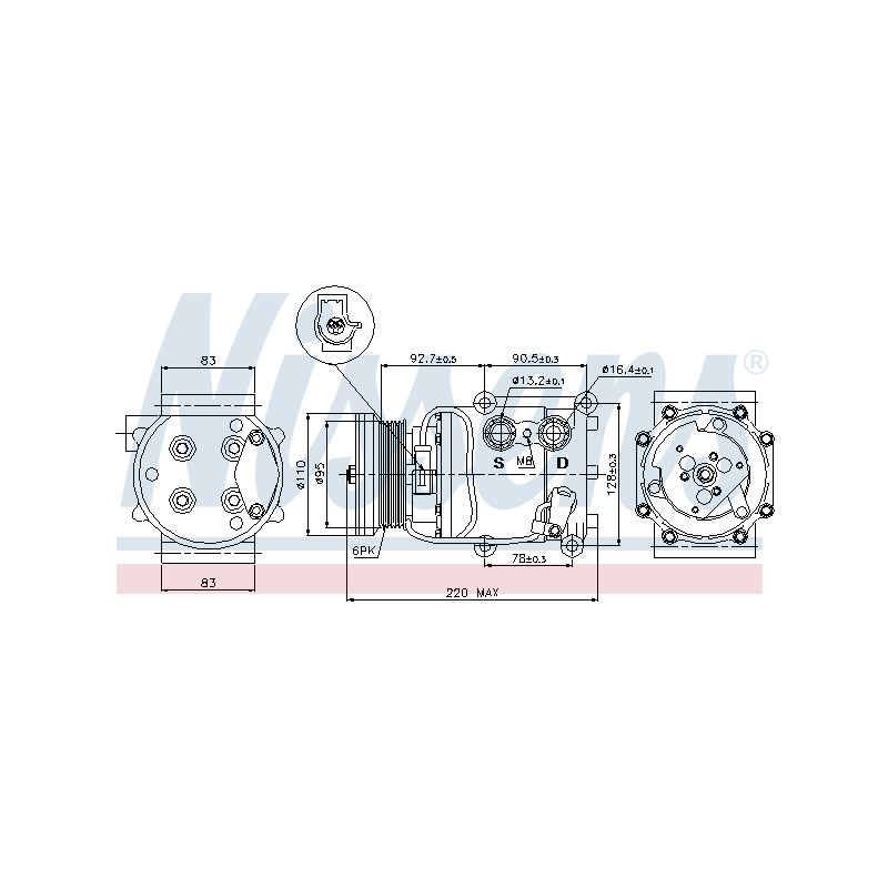 Compresseur De Clim Pour Ford Cougar Fiesta IV V Focus Tourneo Transit Mazda 2