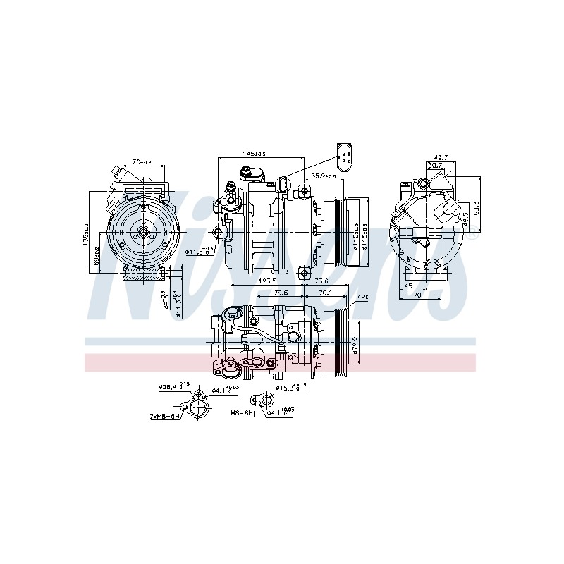 Compresseur De Clim Pour Audi A4 8E0260805T