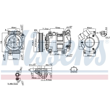 Compresseur De Clim Pour Nissan Qashqai +2 I Van 2763000Q3J 926009865R