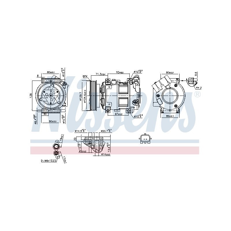 Compresseur De Clim Pour Nissan Qashqai +2 I Van 2763000Q3J 926009865R