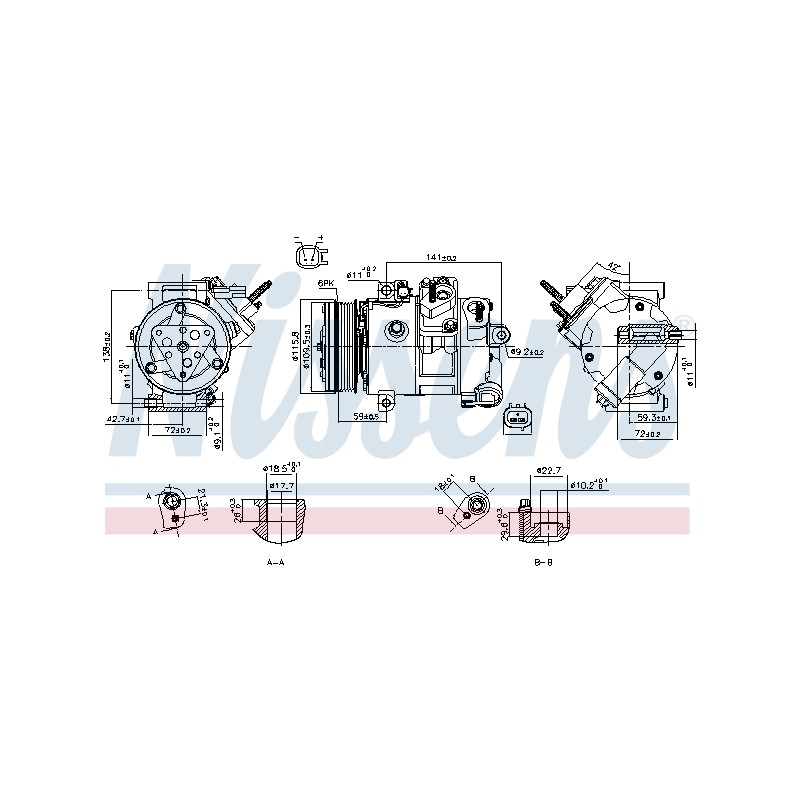 Compresseur De Clim Pour Ford Galaxy Mondeo V S-Max Tourneo Transit Ford USA