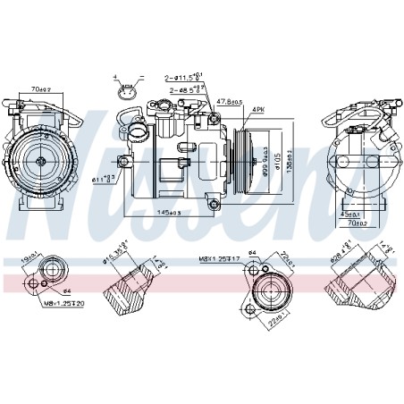 Compresseur De Clim Pour BMW Série 3 E90 E91 E92 5 E60 E61 F07 64526917859