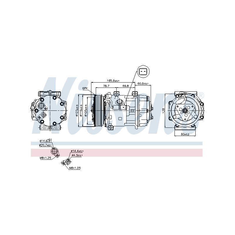 Compresseur De Clim Pour Peugeot Fiat Toyota Citroën C8 9655229080 9659749480