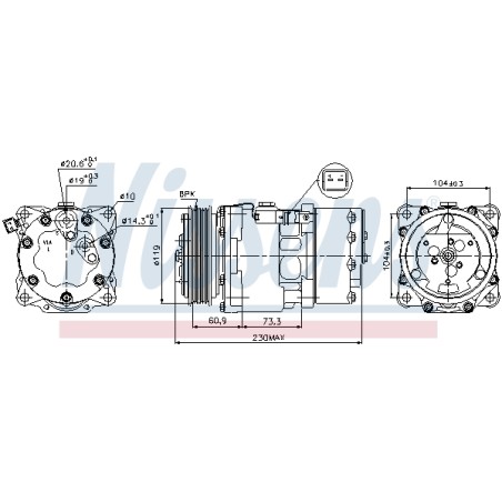 Compresseur De Clim Pour Peugeot 206 307 Citroën C4 I