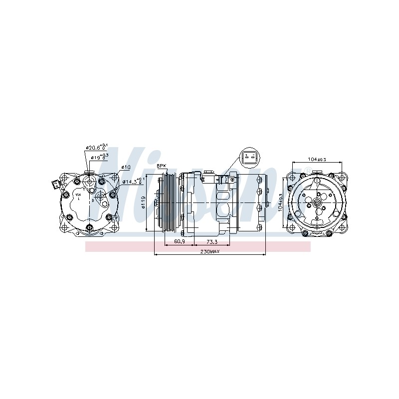 Compresseur De Clim Pour Peugeot 206 307 Citroën C4 I