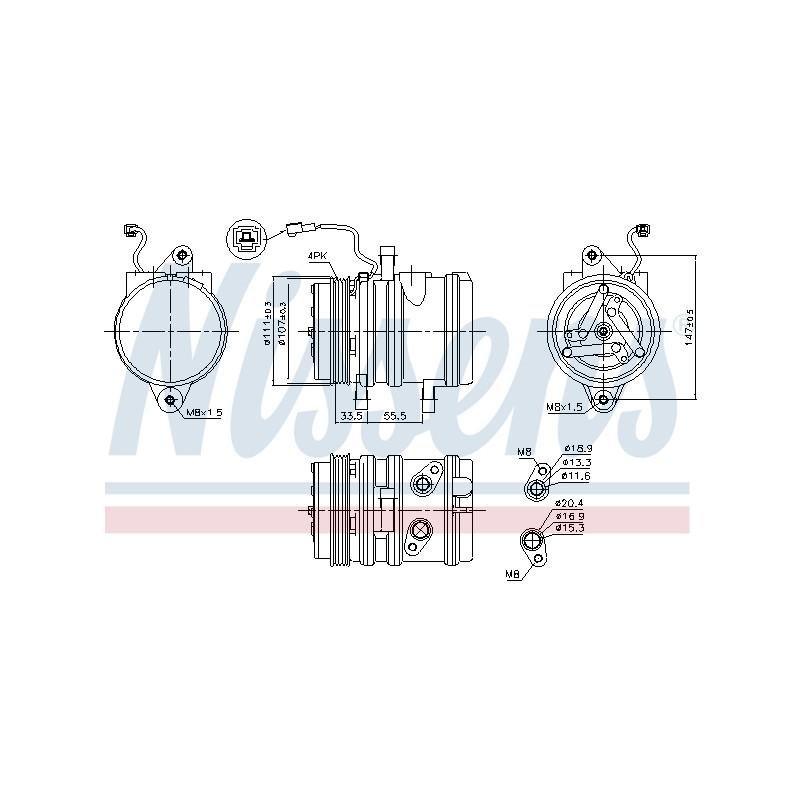 Compresseur De Clim Pour Chevrolet Aveo/Kalos Daewoo Kalos 96473634 96539394