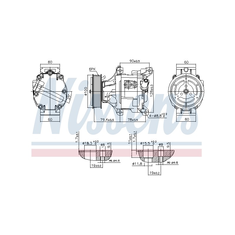 Compresseur De Clim Pour Fiat Chrysler Lancia Musa 71797095 51746931 K46819144