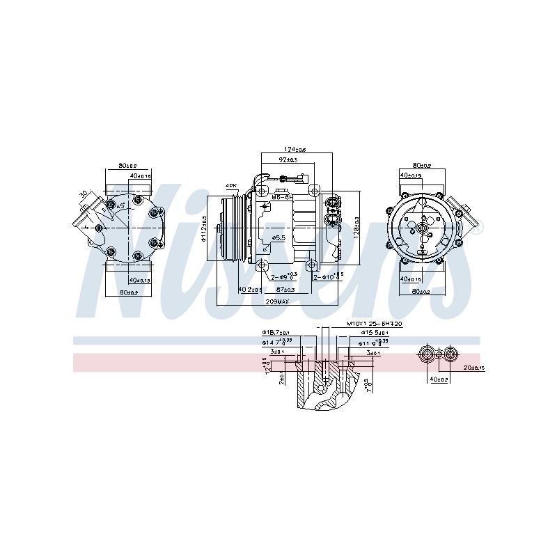 Compresseur De Clim Pour Peugeot Fiat Citroën 1607139480 1607139780 1626275080