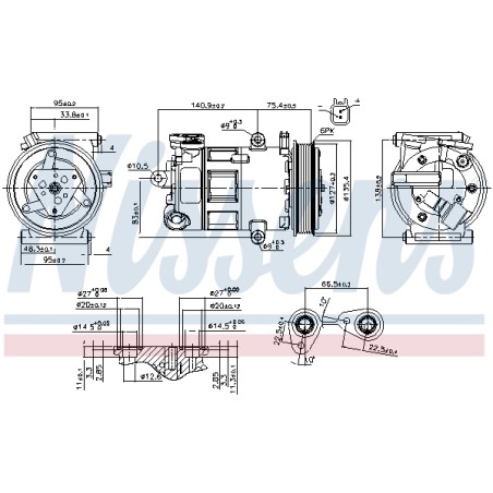 Compresseur De Clim Pour Peugeot Boxer Fiat Ford Citroën 6C1119497AB 1358920
