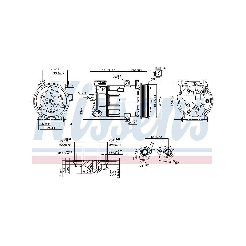 Compresseur De Clim Pour Peugeot Boxer Fiat Ford Citroën 6C1119497AB 1358920