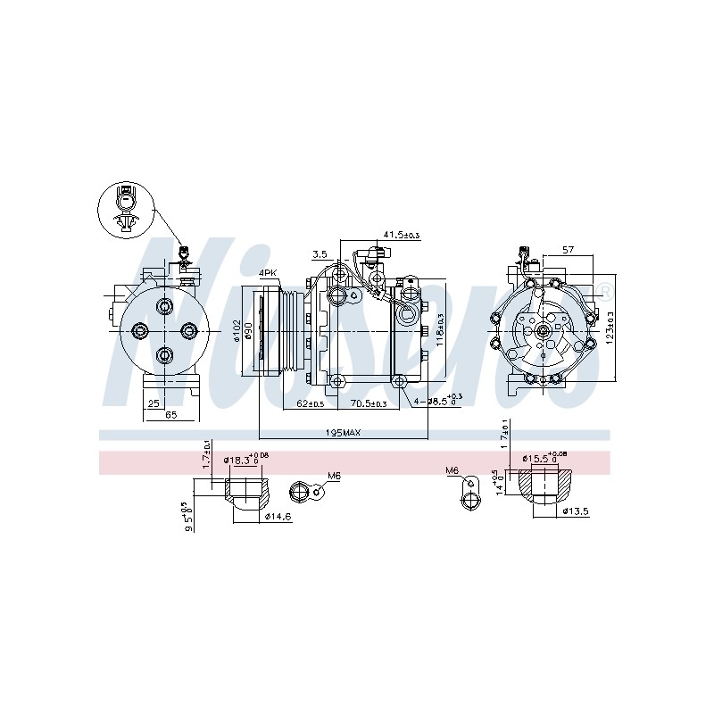 Compresseur De Clim Pour Fiat Sedici Suzuki Swift III SX4