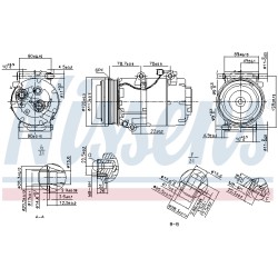 Compresseur De Clim Pour Ford C-Max Focus II 1744999 1870517 4M5H19D629AA