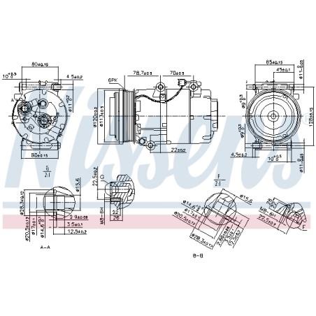 Compresseur De Clim Pour Ford C-Max Focus II 1744999 1870517 4M5H19D629AA