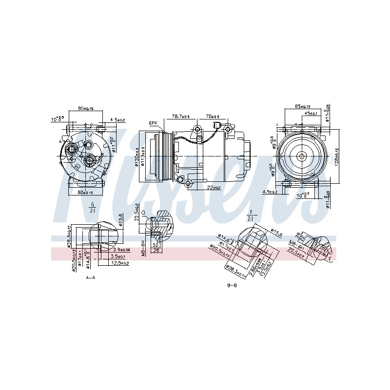 Compresseur De Clim Pour Ford C-Max Focus II 1744999 1870517 4M5H19D629AA