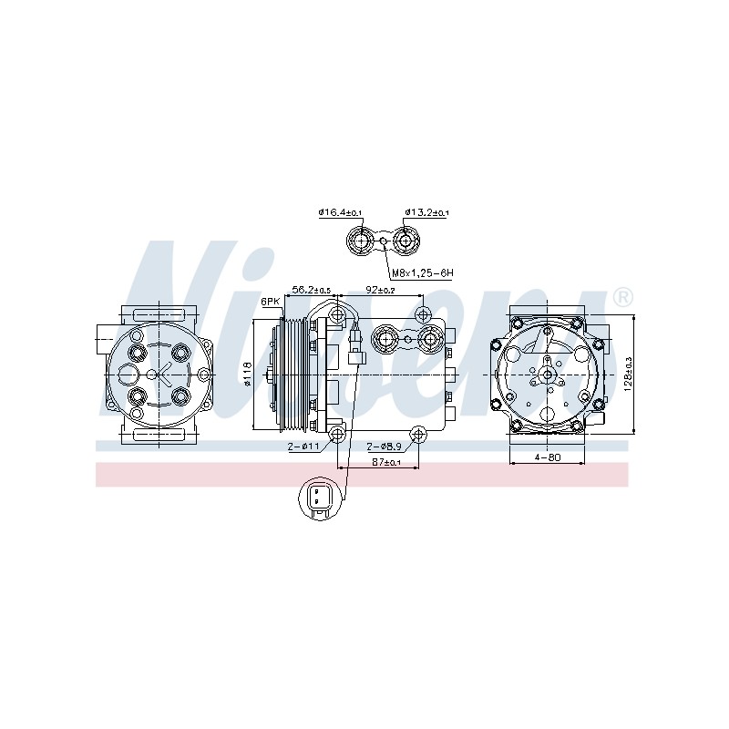 Compresseur De Clim Pour Ford Fiesta VI Mazda 2 8V5119D629DF 8V5119D629DG