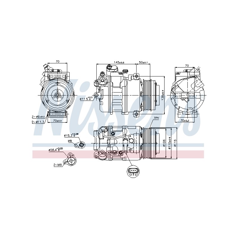 Compresseur De Clim Pour BMW Série 5 F07 F10 F11 64526987890 64529196889
