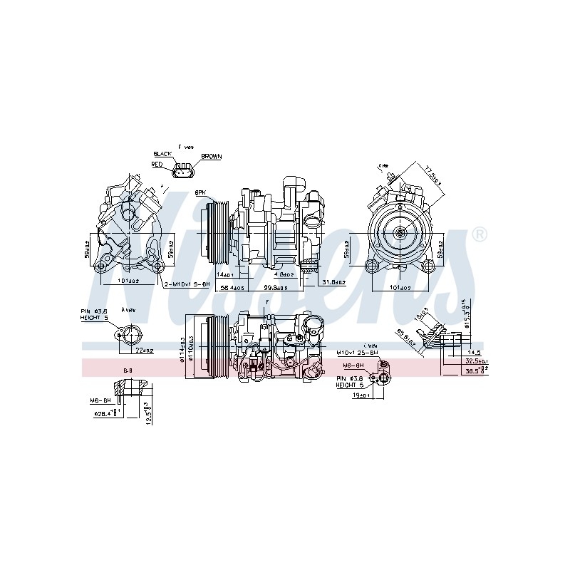 Compresseur De Clim Pour BMW 7 F01, F02, F03, F04 X1 X5 X6 Z4 64529399059