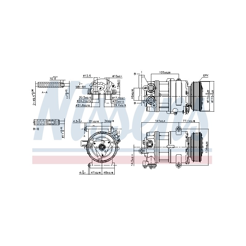 Compresseur De Clim Pour Peugeot Ford Citroën 1607142080 1735914 9676552680