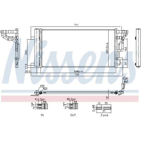 Condenseur de Clim Pour Hyundai i30 Fastback Kia Ceed Proceed Xceed